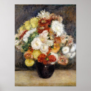 Pierre-Auguste Renoir Bouquet van Chrysanthema Poster