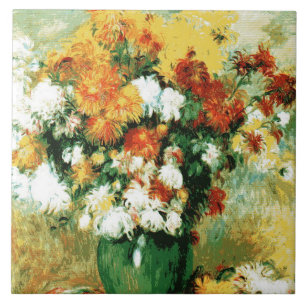 Pierre-Auguste Renoir Bouquet van Chrysanthema Tegeltje