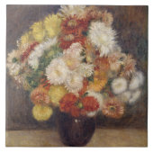 Pierre Auguste Renoir Bouquet van Chrysanthema Tegeltje (Voorkant)