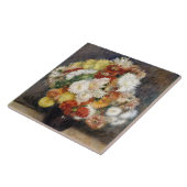 Pierre-Auguste Renoir Bouquet van Chrysanthema Tegeltje (Zijkant)