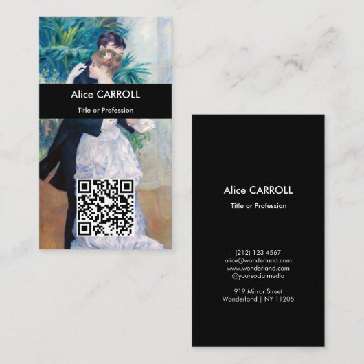 Pierre-Auguste Renoir - City Dance - QR-code Visitekaartje (Voorkant / Achterkant)