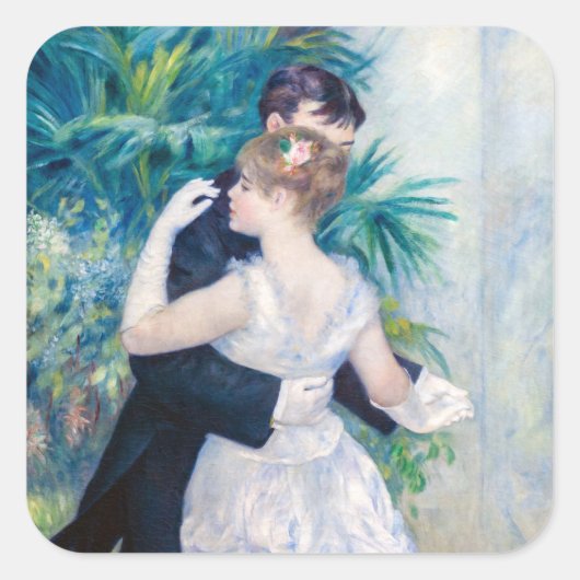 Pierre-Auguste Renoir - City Dance Vierkante Sticker (Voorkant)