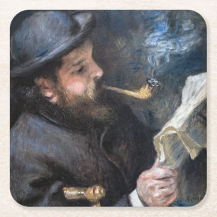 Pierre-Auguste Renoir - Claude Monet lezend Kartonnen Onderzetters