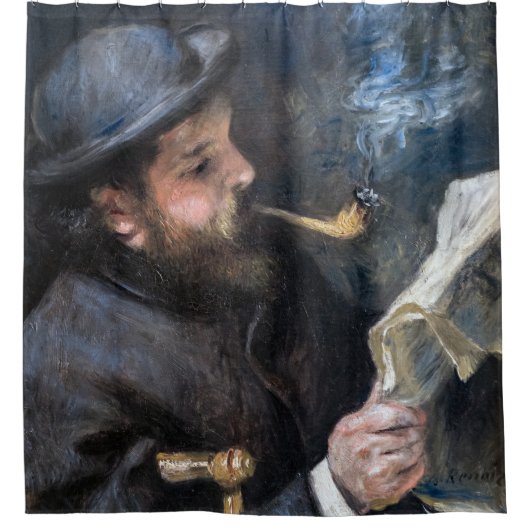 Pierre-Auguste Renoir - Claude Monet Reading Douchegordijn (Voorkant)