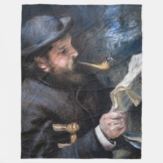 Pierre-Auguste Renoir - Claude Monet Reading Fleece Deken (Voorkant)