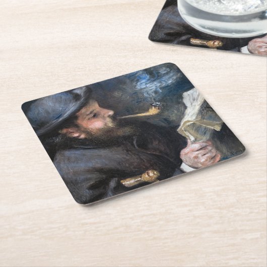 Pierre-Auguste Renoir - Claude Monet Reading Kartonnen Onderzetters (Schuin)