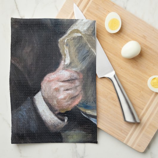 Pierre-Auguste Renoir - Claude Monet Reading Theedoek (Quarter Fold)