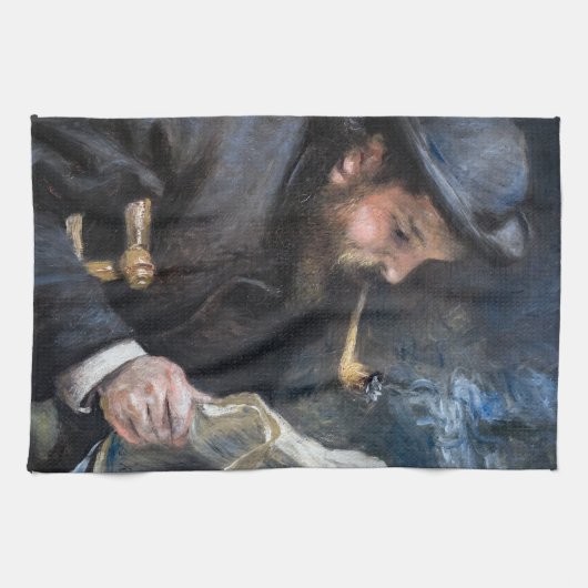 Pierre-Auguste Renoir - Claude Monet Reading Theedoek (Horizontaal)