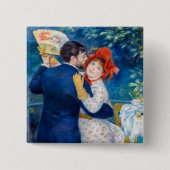 Pierre-Auguste Renoir - Country Dance Vierkante Button 5,1 Cm (Voorkant)