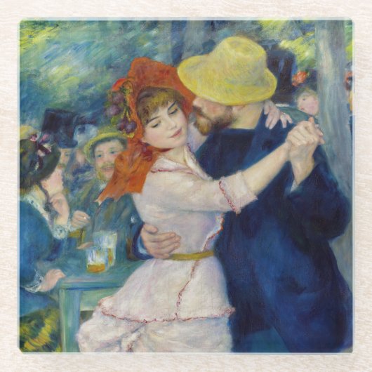 Pierre-Auguste Renoir - Dance te Bougival Glazen Onderzetter (Voorkant)