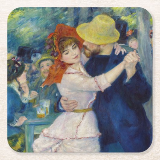 Pierre-Auguste Renoir - Dance te Bougival Kartonnen Onderzetters (Voorkant)