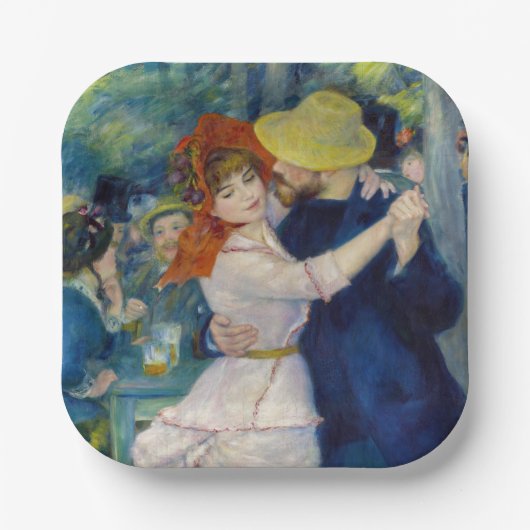 Pierre-Auguste Renoir - Dance te Bougival Papieren Bordje (Voorkant)