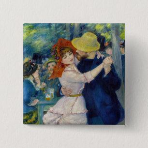 Pierre-Auguste Renoir - Dance te Bougival Vierkante Button 5,1 Cm