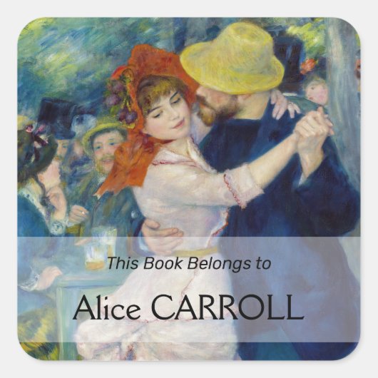 Pierre-Auguste Renoir - Dance te Bougival Vierkante Sticker (Voorkant)