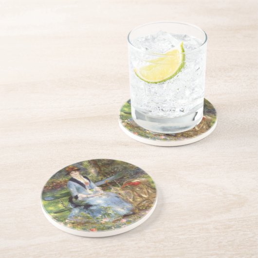 Pierre-Auguste Renoir - Dans les Rozen Zandsteen Onderzetter (Zijkant)