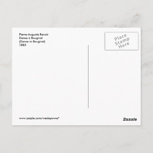 Pierre-Auguste Renoir - Danse à Bougival (1883) Briefkaart (Achterkant)
