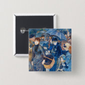 Pierre-Auguste Renoir - De Paraprellas Vierkante Button 5,1 Cm (Voorkant /achterkant)