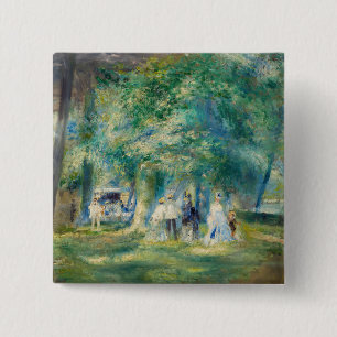 Pierre-Auguste Renoir - De partij in Saint-Cloud Vierkante Button 5,1 Cm