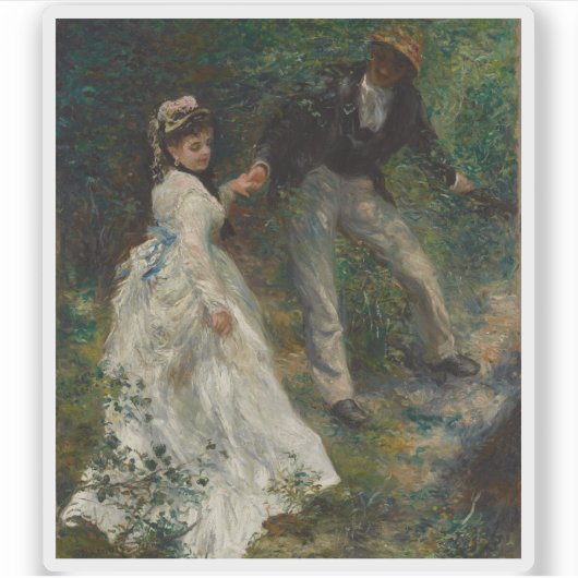 Pierre-Auguste Renoir - De Promenade Sticker (Voorkant)