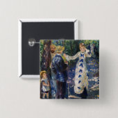 Pierre-Auguste Renoir - De Schommel Vierkante Button 5,1 Cm (Voorkant /achterkant)
