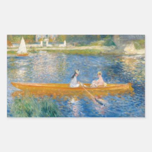 Pierre-Auguste Renoir - De Skiff Rechthoekige Sticker (Voorkant)