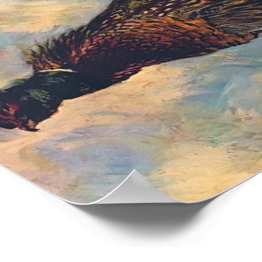 Pierre-Auguste Renoir-Dead Pheasant in de sneeuw Poster (Hoek)