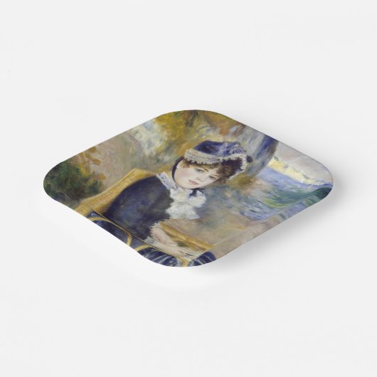Pierre-Auguste Renoir - door de Seashore Papieren Bordje (Gebogen)