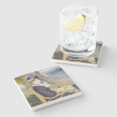 Pierre-Auguste Renoir - door de Seashore Stenen Onderzetter (Zijkant)