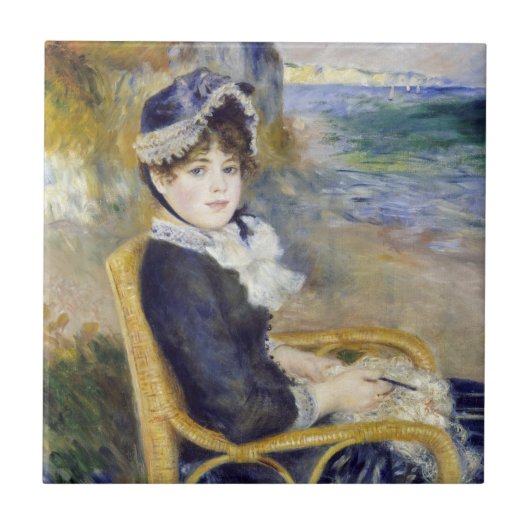 Pierre-Auguste Renoir - door de Seashore Tegeltje (Voorkant)