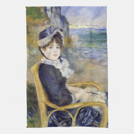 Pierre-Auguste Renoir - door de Seashore Theedoek (Verticaal)