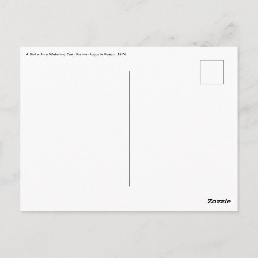 Pierre-Auguste Renoir - Een meisje met een gieter Briefkaart (Achterkant)
