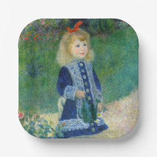 Pierre-Auguste Renoir - Een meisje met een gieter Papieren Bordje