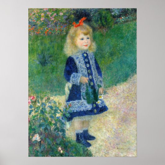 Pierre-Auguste Renoir - Een meisje met een gieter Poster (Voorkant)