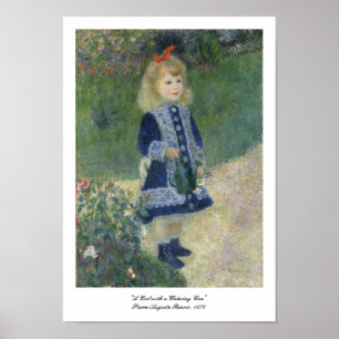 Pierre-Auguste Renoir: "Een meisje met een waterbl Poster