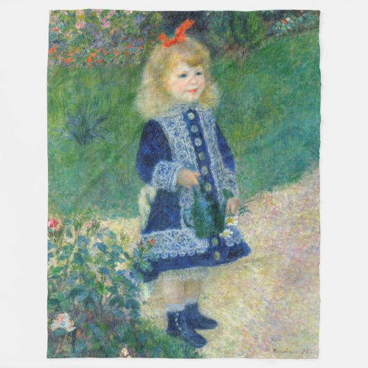Pierre-Auguste Renoir - Een meisje met een watersc Fleece Deken (Voorkant)