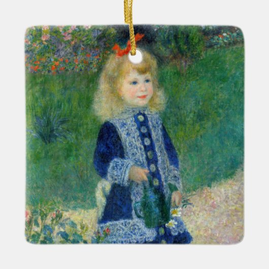 Pierre-Auguste Renoir - Een meisje met een watersc Keramisch Ornament (Voorkant)
