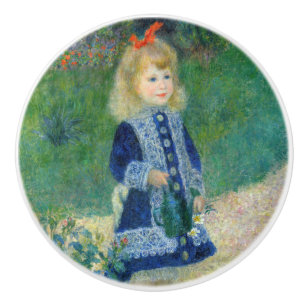 Pierre-Auguste Renoir - Een meisje met een watersc Keramische Knop