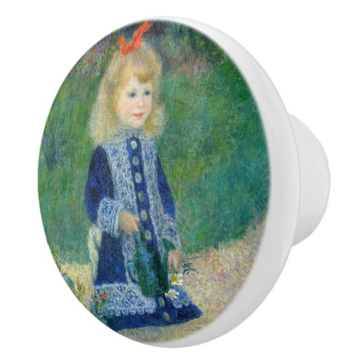 Pierre-Auguste Renoir - Een meisje met een watersc Keramische Knop (Rechts)