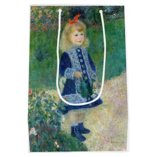 Pierre-Auguste Renoir - Een meisje met een watersc Medium Cadeauzakje (Achterkant)