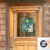 Pierre-Auguste Renoir - Een meisje met een watersc Raamsticker (Huis Deur)