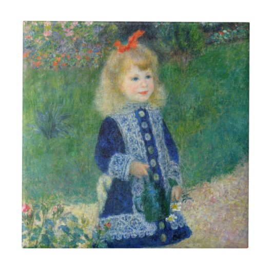 Pierre-Auguste Renoir - Een meisje met een watersc Tegeltje (Voorkant)
