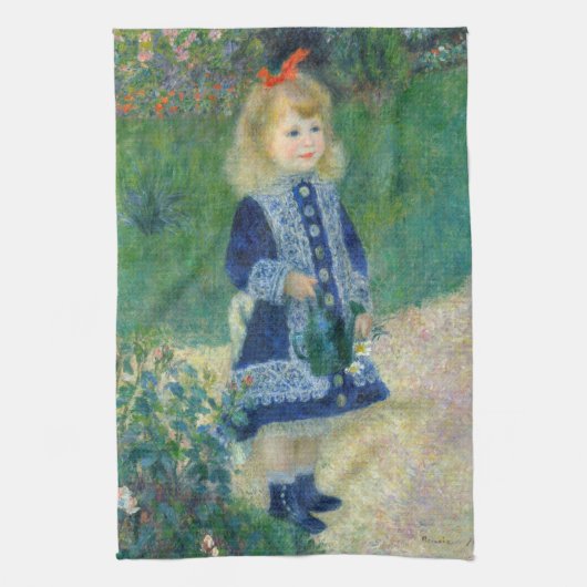 Pierre-Auguste Renoir - Een meisje met een watersc Theedoek (Verticaal)