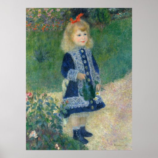 Pierre Auguste Renoir een meisje met een waterscan Poster (Voorkant)