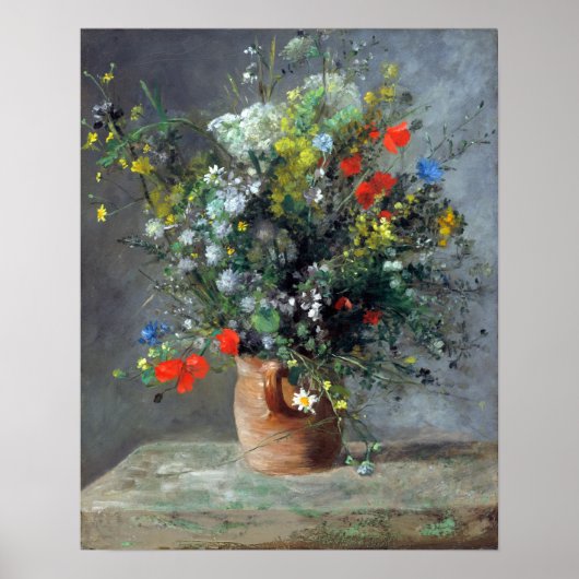 Pierre-Auguste Renoir Flowers in een Vase Poster (Voorkant)