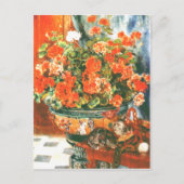 Pierre-Auguste Renoir Geraniums en katten Briefkaart (Voorkant)