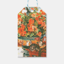 Pierre-Auguste Renoir Geraniums en katten Cadeaulabel