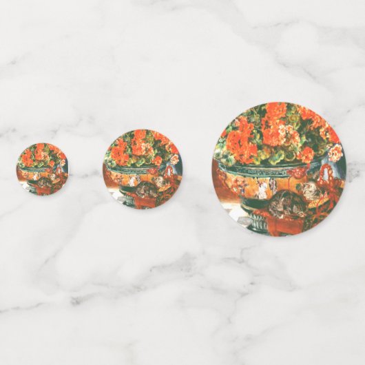 Pierre-Auguste Renoir Geraniums en katten Confetti (Achterkanten)