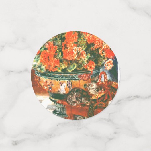 Pierre-Auguste Renoir Geraniums en katten Confetti (Kleine voorkant)