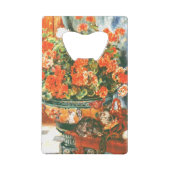 Pierre-Auguste Renoir Geraniums en katten Creditkaart Flessenopener (Voorkant)