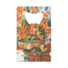 Pierre-Auguste Renoir Geraniums en katten Creditkaart Flessenopener